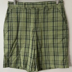 Patagonia Seersucker Shorts Mens 32 Green Plaid Organic Cotton Blend